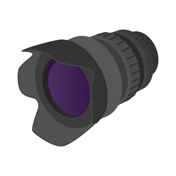 Kamera zoom lens simgesi, karikatür tarzı — Stok Vektör