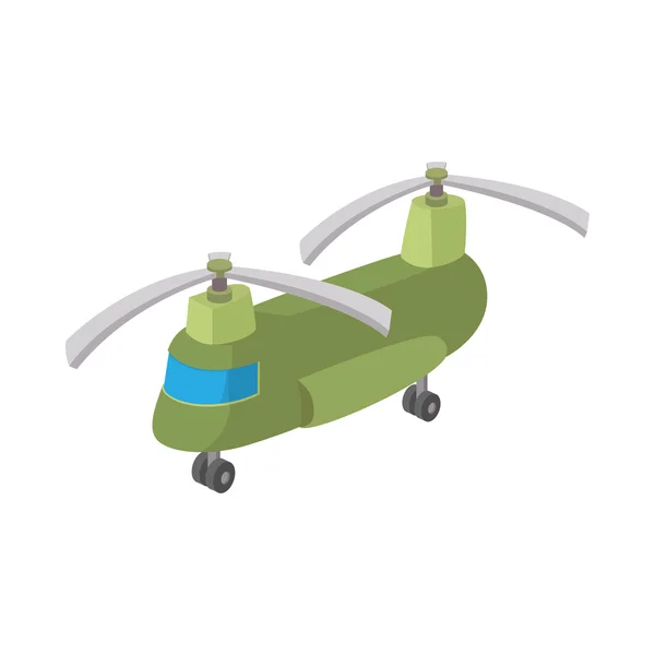 Icono de helicóptero de carga militar, estilo de dibujos animados — Vector de stock