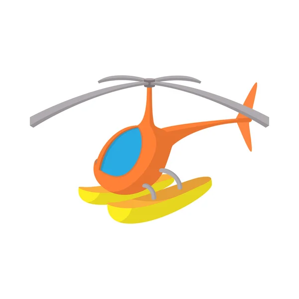 Icono de helicóptero, estilo de dibujos animados — Vector de stock