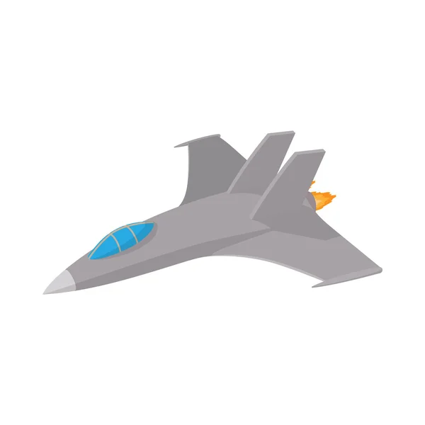 Icono de avión militar, estilo de dibujos animados — Vector de stock