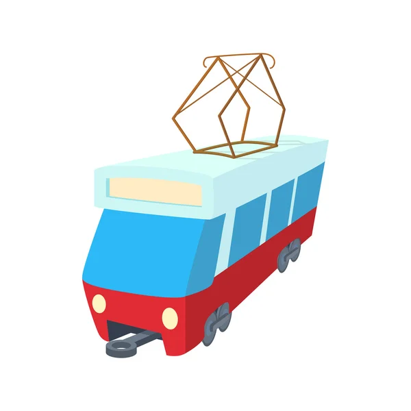 Icono del tranvía rojo, estilo de dibujos animados — Archivo Imágenes Vectoriales