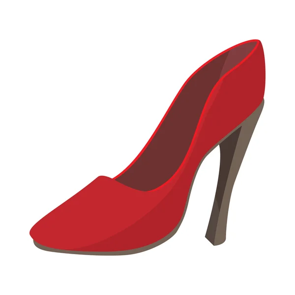 Ícone de sapato vermelho das senhoras, estilo dos desenhos animados — Vetor de Stock
