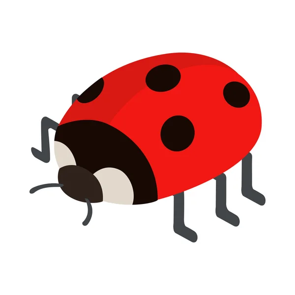 Ladybug icon, isometric 3d style — Stock Vector