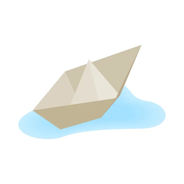 Paper boat icon, isometric 3d style — Stock Vector