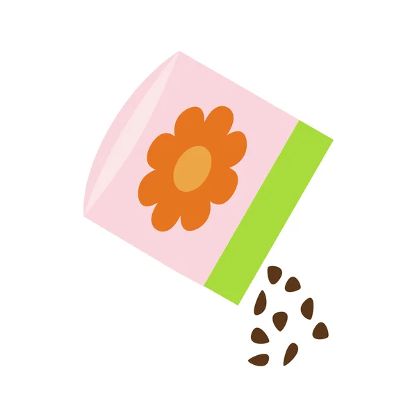 Çiçek tohumları simgesi, izometrik 3d stili küçük çanta — Stok Vektör