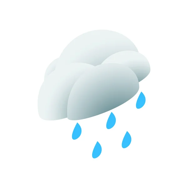 Cloud with rain drop icon, isometric 3d style — Stock Vector
