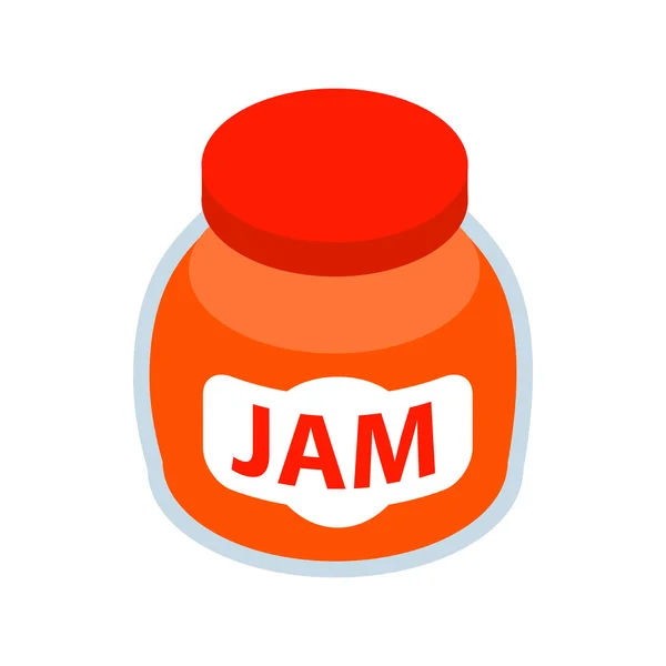 Pot van fruitige jam pictogram, isometrische 3D-stijl — Stockvector