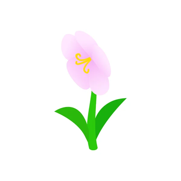 Roze bloem pictogram, isometrische 3D-stijl — Stockvector