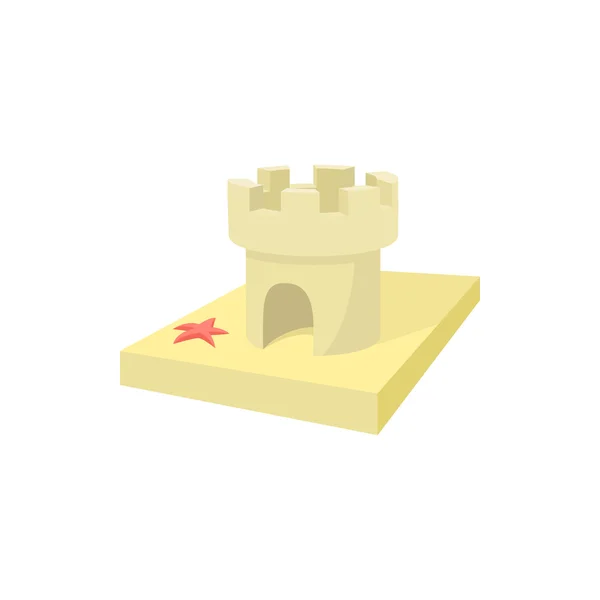 Icono de castillo de arena, estilo de dibujos animados — Vector de stock