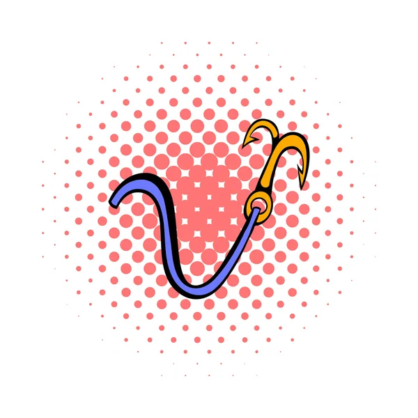 Gancho Ninja con icono de cuerda, estilo cómic — Archivo Imágenes Vectoriales