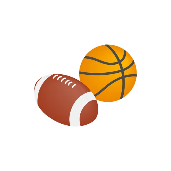 Icono de pelota de baloncesto y rugby — Archivo Imágenes Vectoriales