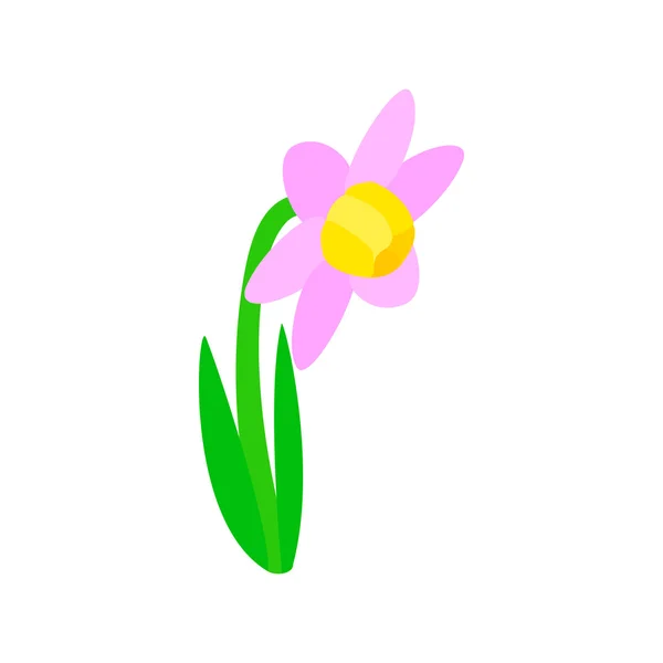 Icono de flor rosa, estilo isométrico 3d — Vector de stock