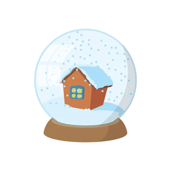 Icono bola de nieve, estilo de dibujos animados — Vector de stock