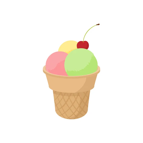 Kevert fagylalt gombóc kúp ikon — Stock Vector