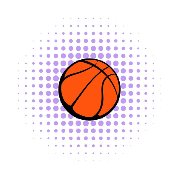 Basketbalový míč ikona, komiks styl — Stockový vektor