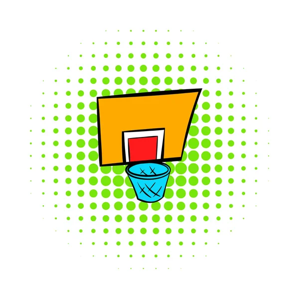 バスケット ボール ゴール アイコン、コミック スタイル — ストックベクタ