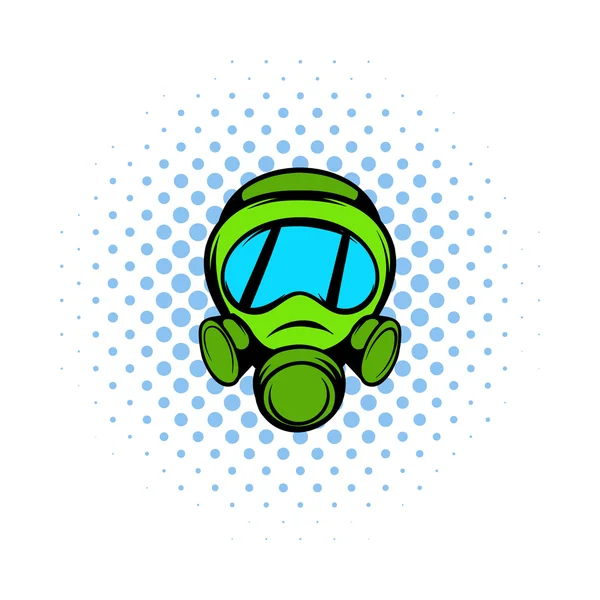 Gas mask icon, comics style — Stock Vector