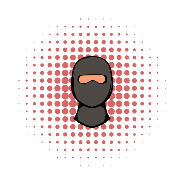 Ninja masker pictogram, comics stijl — Stockvector