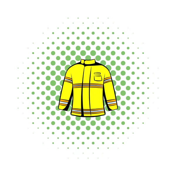 Firefighter jacket icon, comics style — Stock Vector