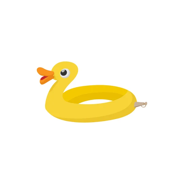 Kachna podobě záchranný kruh ikonu, kreslený styl — Stockový vektor