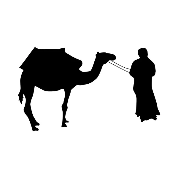 Верблюда силует чорний — стоковий вектор