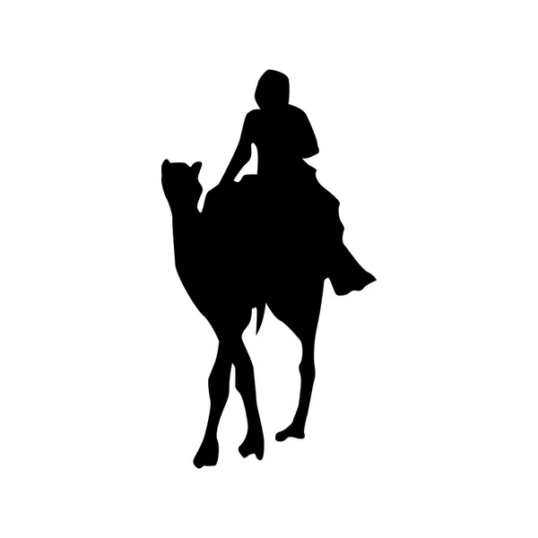 Чёрный верблюжий силуэт — стоковый вектор