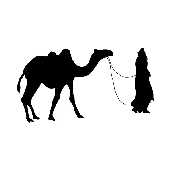 Silhouette chameau noir — Image vectorielle