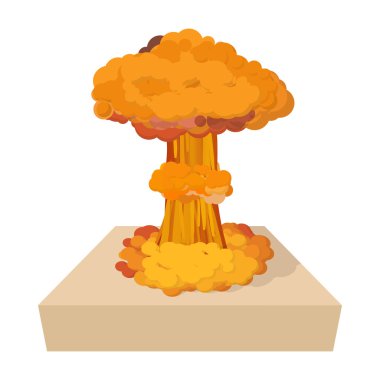 Nuclear explosion icon, cartoon style clipart
