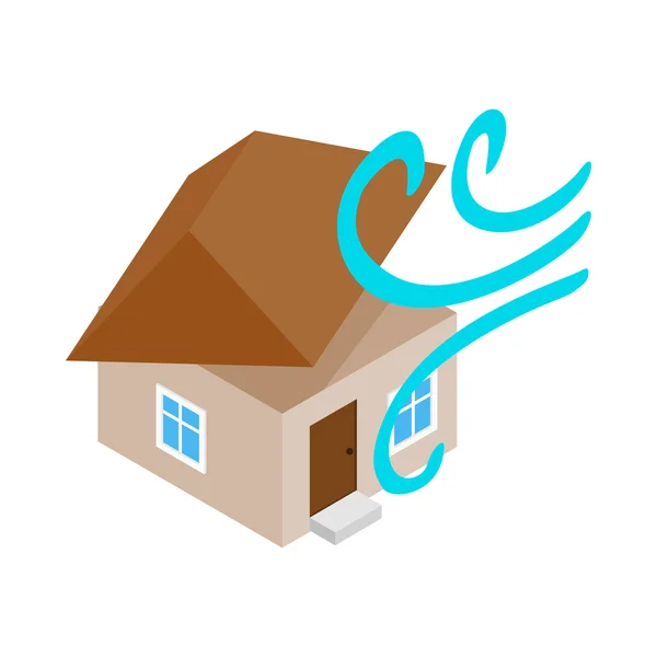 House destroyed by hurricane icon — Stock Vector