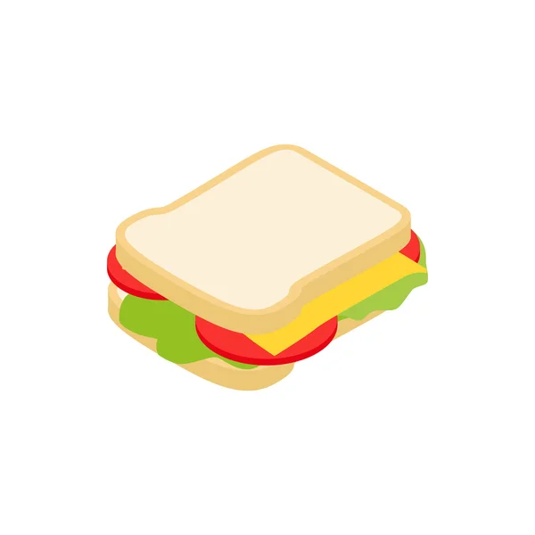 Sandviç simgesi, izometrik 3d stili — Stok Vektör