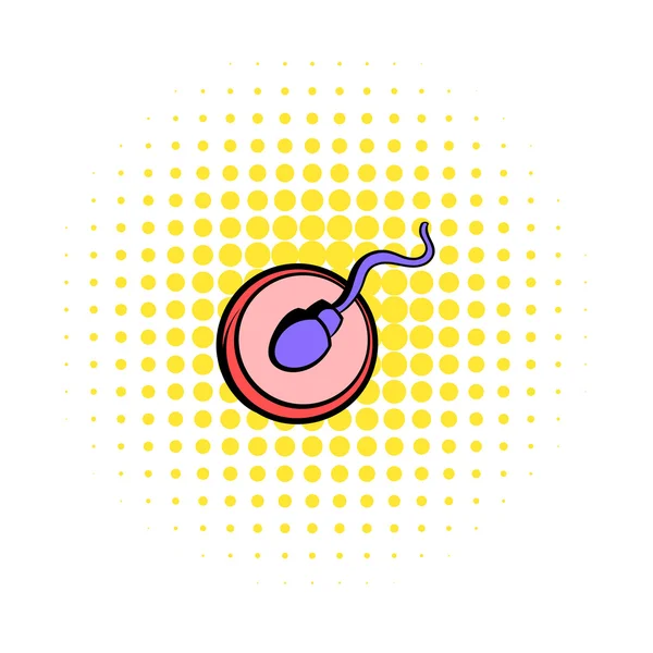 人体精子细胞图标，漫画风格 — 图库矢量图片