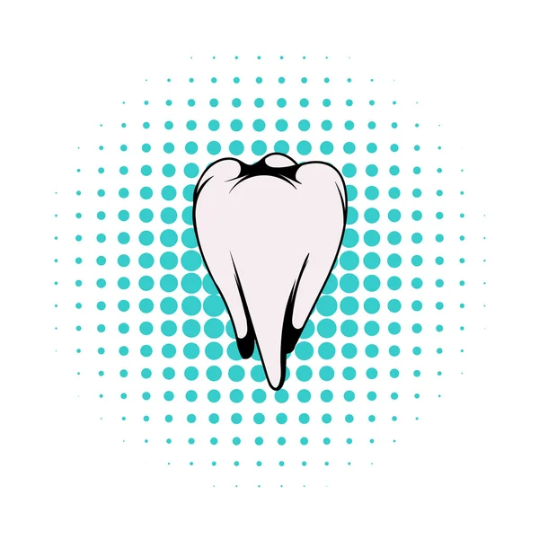 White tooth icon, comics style — Stock Vector