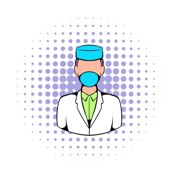 Doctor icon, comics style — Stock Vector