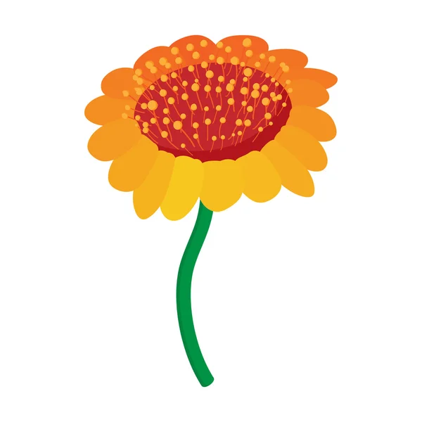 Ícone de flor amarela, estilo cartoon — Vetor de Stock