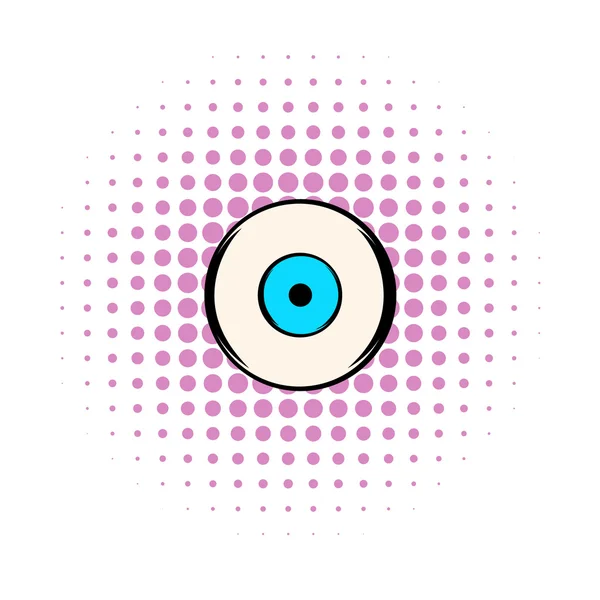 Icône oeil humain, style BD — Image vectorielle