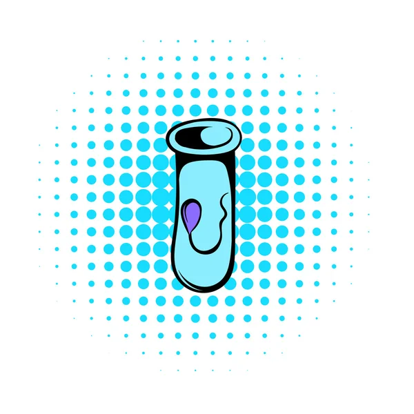 Sperma in un'icona di tubo di vetro, stile fumetti — Vettoriale Stock