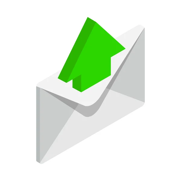 Invio icona e-mail, stile isometrico 3d — Vettoriale Stock