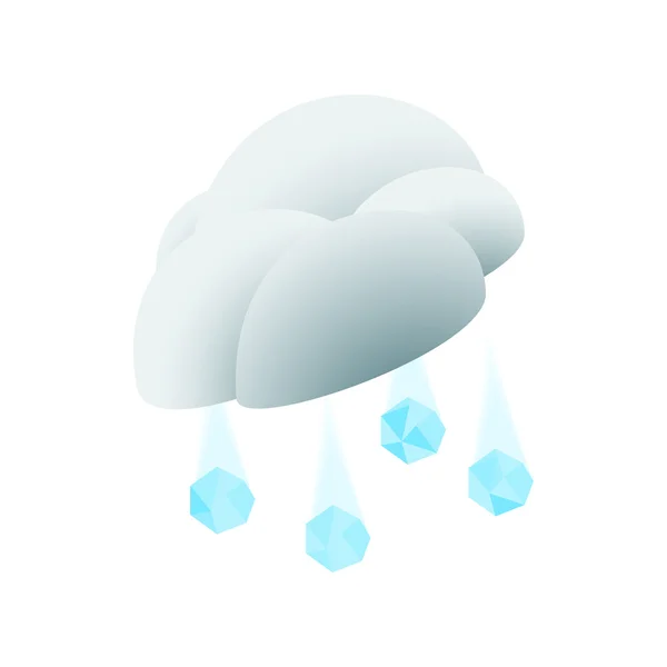 Cloud with hail icon, isometric 3d style — Stock Vector