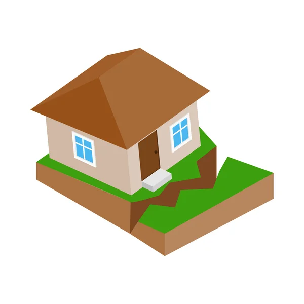 Dům s bezva v ikoně na zem — Stockový vektor