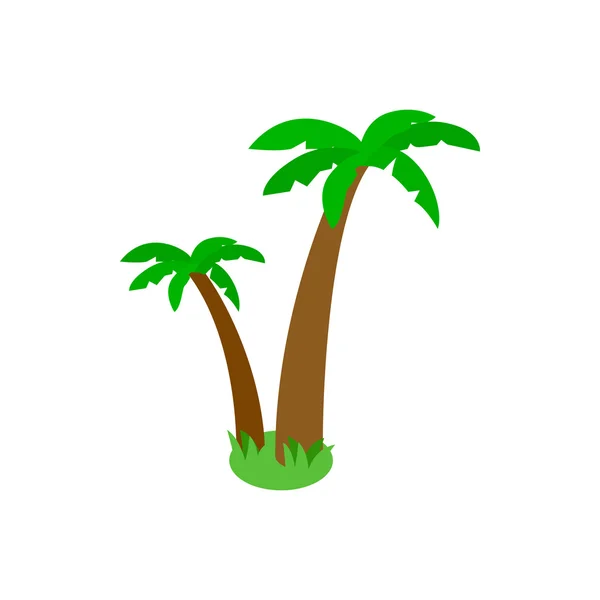 Dwa dłoń drzewa ikonę, izometryczny styl 3d — Wektor stockowy