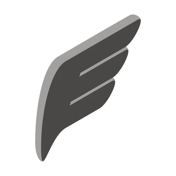 暗灰色翼图标，等距 3d 风格 — 图库矢量图片