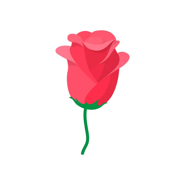 Červená růže ikona, kreslený styl — Stockový vektor