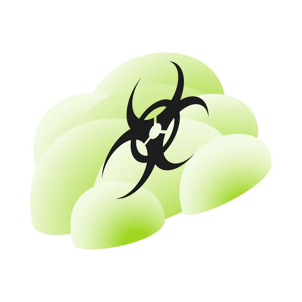 Symbole de danger biologique sur une icône de nuage — Image vectorielle