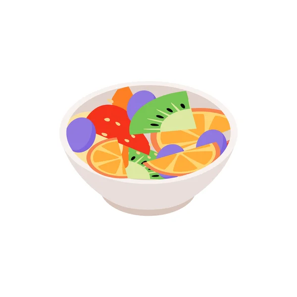 Fruit salad icon, isometric 3d style — Stock Vector