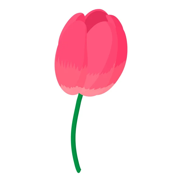 Růžová Tulipán ikona, kreslený styl — Stockový vektor
