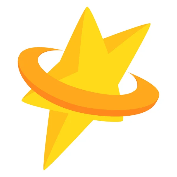 サークル アイコン、3 d アイソメ図スタイルの金の星 — ストックベクタ