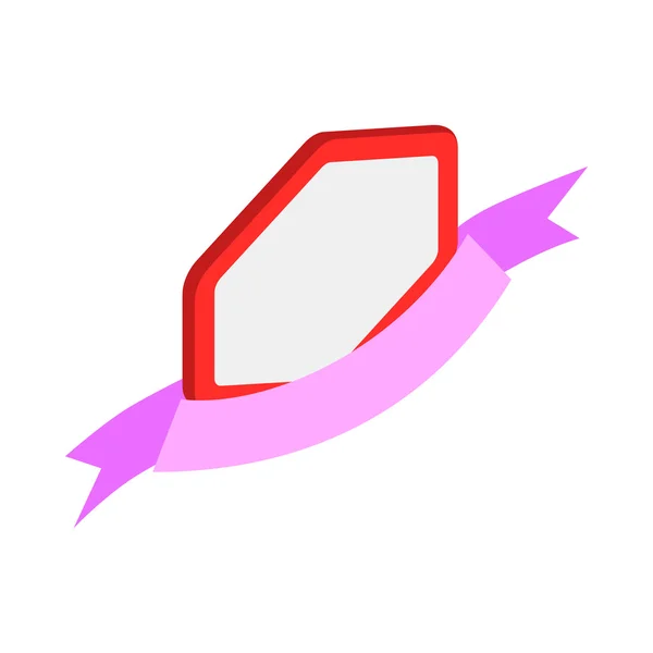 Schild mit rosa Schleife und Krone-Symbol — Stockvektor