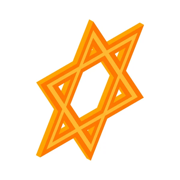 Star of David ikona, izometryczny styl 3d — Wektor stockowy