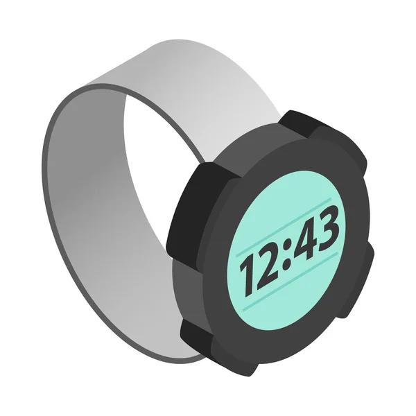 Muñeca icono del reloj digital, estilo isométrico 3d — Vector de stock