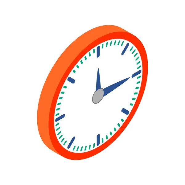 Reloj de pared con icono de borde rojo, estilo isométrico 3d — Vector de stock